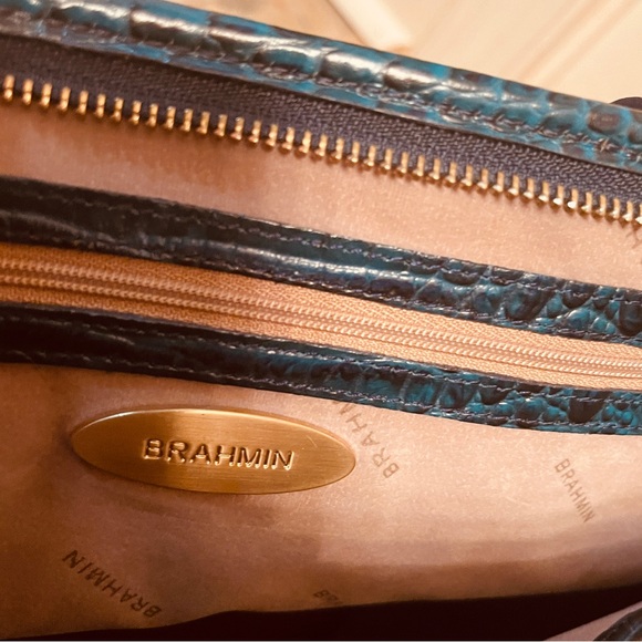 🌴SALE! HARD TO FIND! Brahmin Croc Embossed Leather Green Medium Asher Melbourne! - Picture 9 of 13